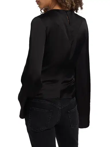 Isabel Marant Women's Neame Draped Flare Sleeve Top - Black | Thumbnail 5 Isabel Marant Women's Neame Draped Flare Sleeve Top - Black | Thumbnail 5