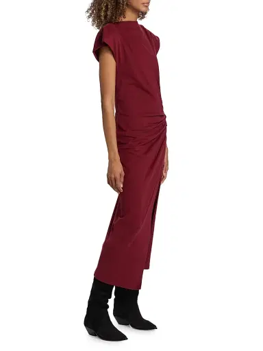 Isabel Marant Women's Nadela Cotton Draped Midi-Dress | Thumbnail 4 Isabel Marant Women's Nadela Cotton Draped Midi-Dress | Thumbnail 4