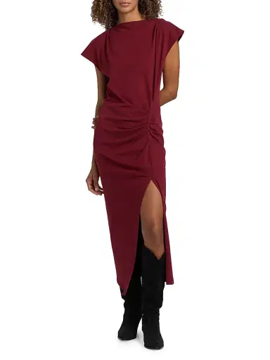 Isabel Marant Women's Nadela Cotton Draped Midi-Dress | Thumbnail 6 Isabel Marant Women's Nadela Cotton Draped Midi-Dress | Thumbnail 6