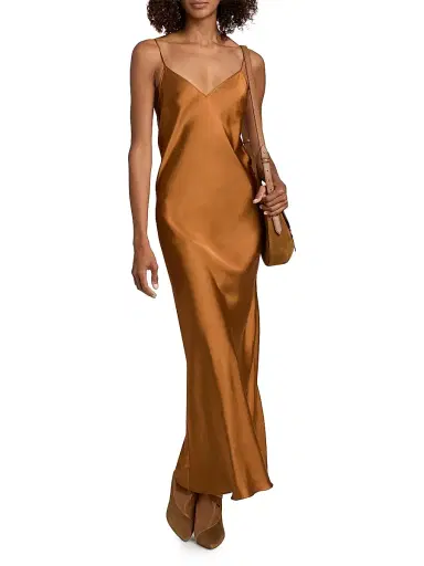 Isabel Marant Women's Nevana Satin Bias Slip Gown - Caramel | Thumbnail 3 Isabel Marant Women's Nevana Satin Bias Slip Gown - Caramel | Thumbnail 3