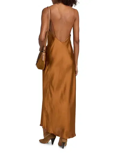 Isabel Marant Women's Nevana Satin Bias Slip Gown - Caramel | Thumbnail 5 Isabel Marant Women's Nevana Satin Bias Slip Gown - Caramel | Thumbnail 5