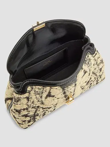 Toteme Women's T-Lock Mini Paisley Clutch - Black | Thumbnail 4 Toteme Women's T-Lock Mini Paisley Clutch - Black | Thumbnail 4