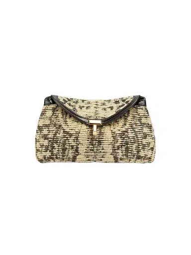 Toteme Women's T-Lock Mini Paisley Clutch - Black | Thumbnail 1 Toteme Women's T-Lock Mini Paisley Clutch - Black | Thumbnail 1