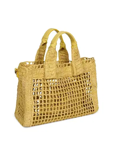 Chloé Women's Summer Banana Small Raffia Tote Bag - Radiant Yellow | Thumbnail 6 Chloé Women's Summer Banana Small Raffia Tote Bag - Radiant Yellow | Thumbnail 6