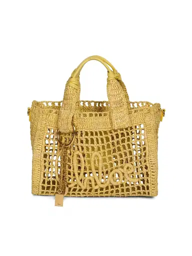 Chloé Women's Summer Banana Small Raffia Tote Bag - Radiant Yellow | Thumbnail 1 Chloé Women's Summer Banana Small Raffia Tote Bag - Radiant Yellow | Thumbnail 1