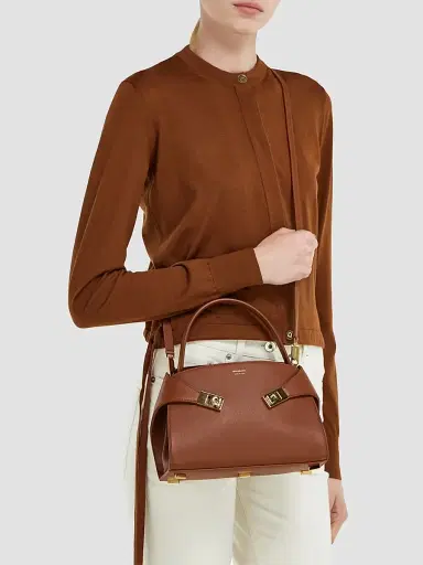 FERRAGAMO Women's Hug Extra-Small Leather Shoulder Bag - New Cognac | Thumbnail 2 FERRAGAMO Women's Hug Extra-Small Leather Shoulder Bag - New Cognac | Thumbnail 2