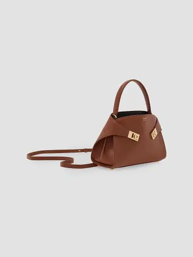 FERRAGAMO Women's Hug Extra-Small Leather Shoulder Bag - New Cognac | Thumbnail 5 FERRAGAMO Women's Hug Extra-Small Leather Shoulder Bag - New Cognac | Thumbnail 5