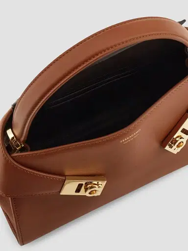 FERRAGAMO Women's Hug Extra-Small Leather Shoulder Bag - New Cognac | Thumbnail 6 FERRAGAMO Women's Hug Extra-Small Leather Shoulder Bag - New Cognac | Thumbnail 6
