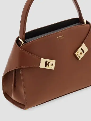 FERRAGAMO Women's Hug Extra-Small Leather Shoulder Bag - New Cognac | Thumbnail 7 FERRAGAMO Women's Hug Extra-Small Leather Shoulder Bag - New Cognac | Thumbnail 7