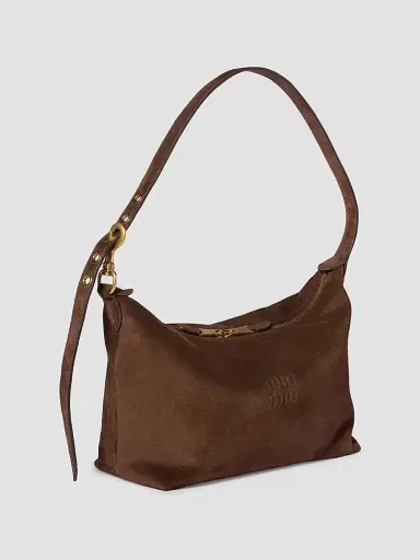 Miu Miu Women's Spirit Suede Shoulder Bag - Brown | Thumbnail 4 Miu Miu Women's Spirit Suede Shoulder Bag - Brown | Thumbnail 4