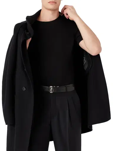 Giorgio Armani Men's Cashmere Jersey Short-Sleeve T-Shirt - Nero - Size 36 | Thumbnail 5 Giorgio Armani Men's Cashmere Jersey Short-Sleeve T-Shirt - Nero - Size 36 | Thumbnail 5