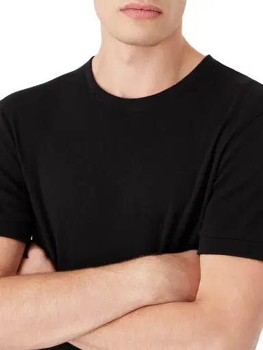 Giorgio Armani Men's Cashmere Jersey Short-Sleeve T-Shirt - Nero - Size 36 | Thumbnail 6 Giorgio Armani Men's Cashmere Jersey Short-Sleeve T-Shirt - Nero - Size 36 | Thumbnail 6