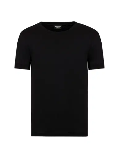 Giorgio Armani Men's Cashmere Jersey Short-Sleeve T-Shirt - Nero - Size 36 | Thumbnail 1 Giorgio Armani Men's Cashmere Jersey Short-Sleeve T-Shirt - Nero - Size 36 | Thumbnail 1