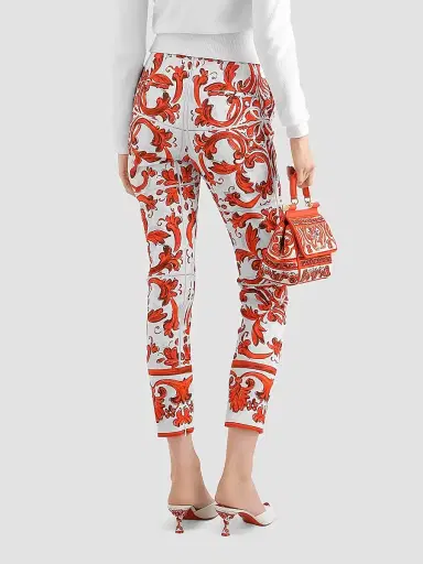 Dolce & Gabbana Women's Majolica-Print Brocade Crop Pants - Variante Abbinata | Thumbnail 3 Dolce & Gabbana Women's Majolica-Print Brocade Crop Pants - Variante Abbinata | Thumbnail 3