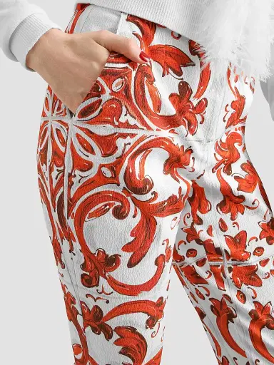 Dolce & Gabbana Women's Majolica-Print Brocade Crop Pants - Variante Abbinata | Thumbnail 5 Dolce & Gabbana Women's Majolica-Print Brocade Crop Pants - Variante Abbinata | Thumbnail 5