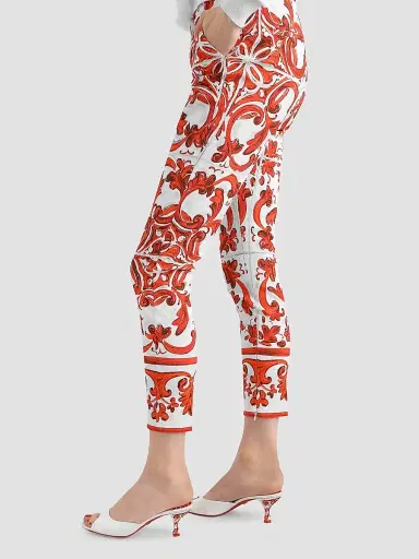 Dolce & Gabbana Women's Majolica-Print Brocade Crop Pants - Variante Abbinata | Thumbnail 6 Dolce & Gabbana Women's Majolica-Print Brocade Crop Pants - Variante Abbinata | Thumbnail 6