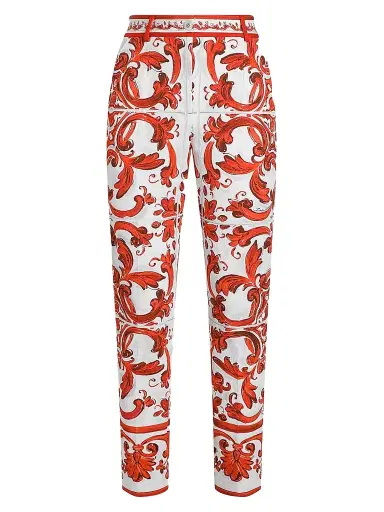 Dolce & Gabbana Women's Majolica-Print Brocade Crop Pants - Variante Abbinata | Thumbnail 1 Dolce & Gabbana Women's Majolica-Print Brocade Crop Pants - Variante Abbinata | Thumbnail 1