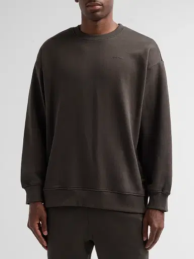 G-Star Men's Logo Appliqué Cotton Crewneck Sweatshirt - Asphalt - Size XXL | Thumbnail 4 G-Star Men's Logo Appliqué Cotton Crewneck Sweatshirt - Asphalt - Size XXL | Thumbnail 4