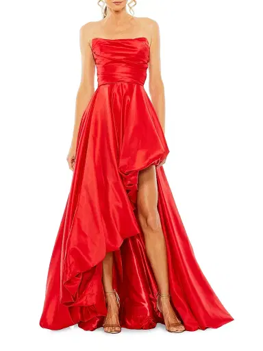 Mac Duggal Women's Strapless High-Low Satin Gown - Red - Size 8 | Thumbnail 1 Mac Duggal Women's Strapless High-Low Satin Gown - Red - Size 8 | Thumbnail 1