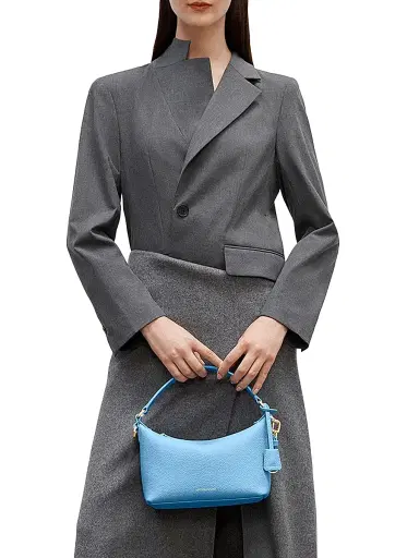 MAISON de SABRÉ Women's Leather Soft Hobo Bag - Sky Blue | Thumbnail 3 MAISON de SABRÉ Women's Leather Soft Hobo Bag - Sky Blue | Thumbnail 3