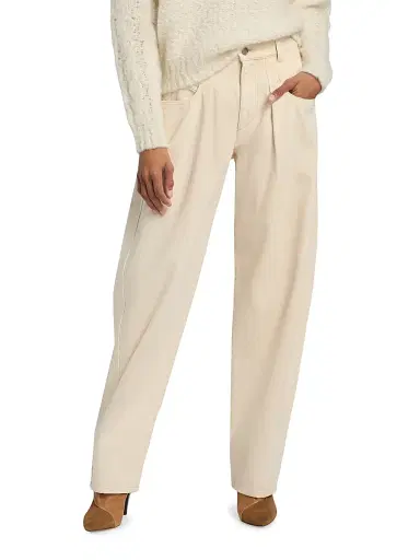 Isabel Marant Women's Lisha Straight Mid-Rise Jeans - Beige | Thumbnail 3 Isabel Marant Women's Lisha Straight Mid-Rise Jeans - Beige | Thumbnail 3