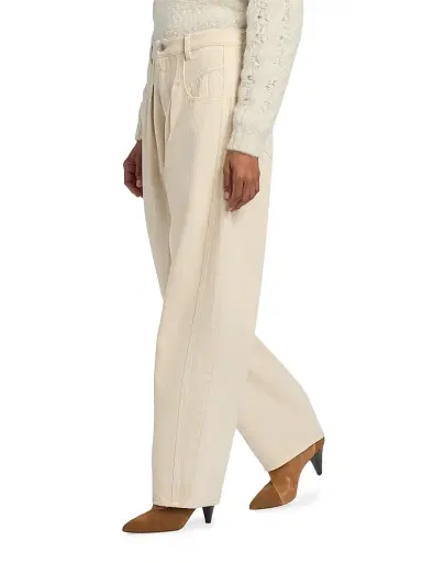 Isabel Marant Women's Lisha Straight Mid-Rise Jeans - Beige | Thumbnail 4 Isabel Marant Women's Lisha Straight Mid-Rise Jeans - Beige | Thumbnail 4