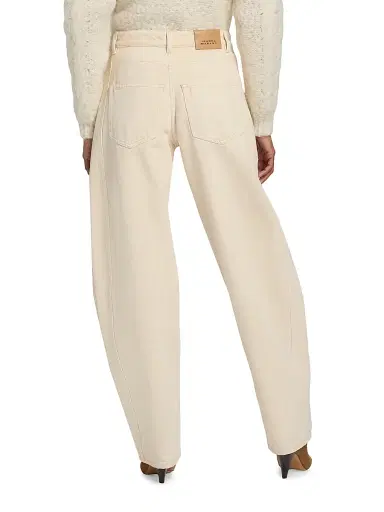 Isabel Marant Women's Lisha Straight Mid-Rise Jeans - Beige | Thumbnail 5 Isabel Marant Women's Lisha Straight Mid-Rise Jeans - Beige | Thumbnail 5