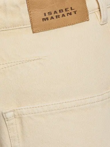 Isabel Marant Women's Lisha Straight Mid-Rise Jeans - Beige | Thumbnail 7 Isabel Marant Women's Lisha Straight Mid-Rise Jeans - Beige | Thumbnail 7