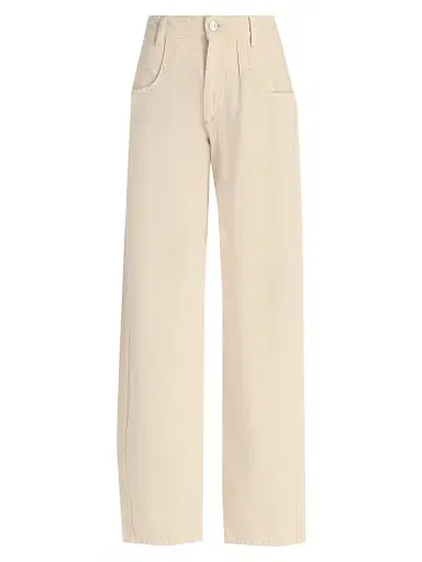 Isabel Marant Women's Lisha Straight Mid-Rise Jeans - Beige | Thumbnail 1 Isabel Marant Women's Lisha Straight Mid-Rise Jeans - Beige | Thumbnail 1