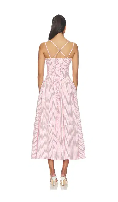 Cinq à Sept Rose Stripe Dagna Dress | Thumbnail 3 Cinq à Sept Rose Stripe Dagna Dress | Thumbnail 3