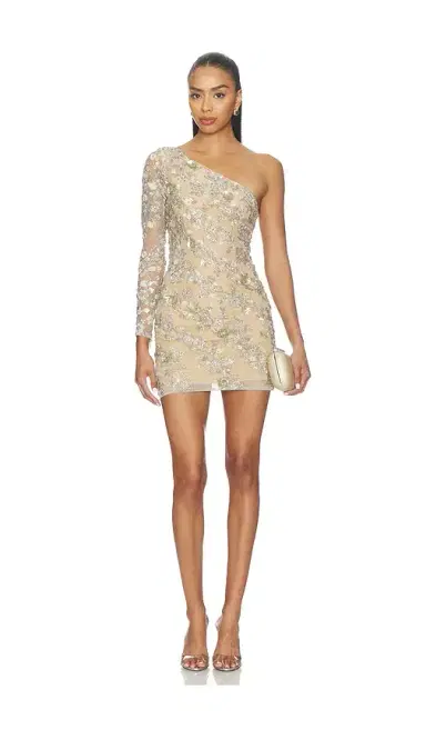 LA FUORI Frosted Silver Mini Dress | Thumbnail 1 LA FUORI Frosted Silver Mini Dress | Thumbnail 1