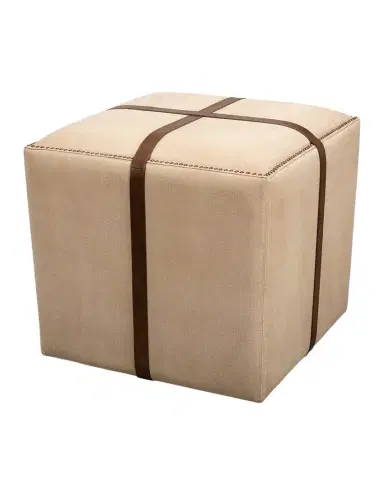 Sarreid Leather Strap Ottoman | Thumbnail 1 Sarreid Leather Strap Ottoman | Thumbnail 1