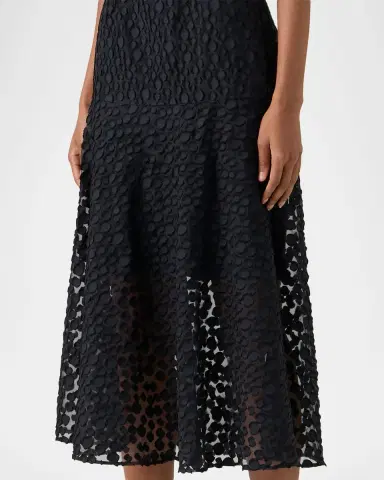 Akris punto Sleeveless Dot Tulle Midi Dress | Thumbnail 5 Akris punto Sleeveless Dot Tulle Midi Dress | Thumbnail 5