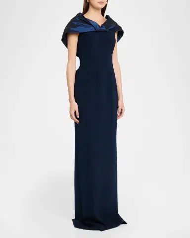 Rickie Freeman for Teri Jon Off-Shoulder Taffeta Column Gown | Thumbnail 3 Rickie Freeman for Teri Jon Off-Shoulder Taffeta Column Gown | Thumbnail 3
