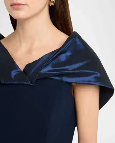Rickie Freeman for Teri Jon Off-Shoulder Taffeta Column Gown | Thumbnail 4 Rickie Freeman for Teri Jon Off-Shoulder Taffeta Column Gown | Thumbnail 4