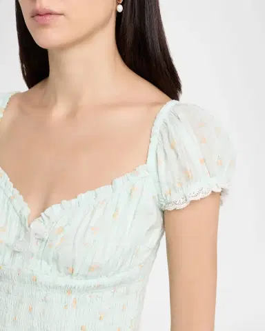 LoveShackFancy Daini Smocked Floral Top | Thumbnail 5 LoveShackFancy Daini Smocked Floral Top | Thumbnail 5