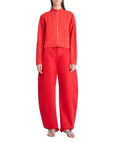 Alaïa Curved-Sleeve Denim Zip Jacket | Thumbnail 1 Alaïa Curved-Sleeve Denim Zip Jacket | Thumbnail 1
