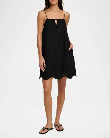 Favorite Daughter The Pretty Please Cotton Eyelet Mini Dress | Thumbnail 2 Favorite Daughter The Pretty Please Cotton Eyelet Mini Dress | Thumbnail 2