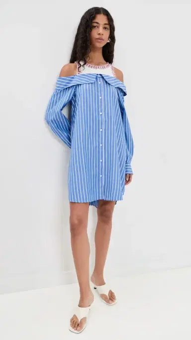 ESSENTIEL ANTWERP Jori Embellished Shirt Dress Combo1 Off White | Thumbnail 2 ESSENTIEL ANTWERP Jori Embellished Shirt Dress Combo1 Off White | Thumbnail 2