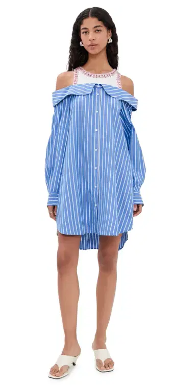 ESSENTIEL ANTWERP Jori Embellished Shirt Dress Combo1 Off White | Thumbnail 1 ESSENTIEL ANTWERP Jori Embellished Shirt Dress Combo1 Off White | Thumbnail 1