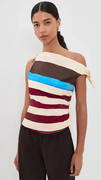 Staud Bellaria Top Caffe Stripe 2 | Thumbnail 2 Staud Bellaria Top Caffe Stripe 2 | Thumbnail 2