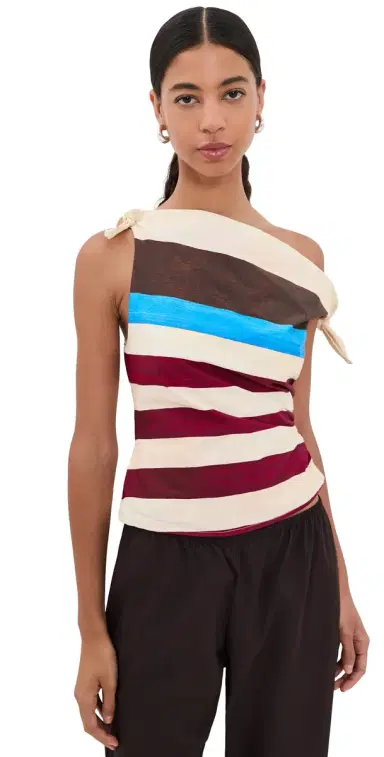 Staud Bellaria Top Caffe Stripe 2 | Thumbnail 1 Staud Bellaria Top Caffe Stripe 2 | Thumbnail 1
