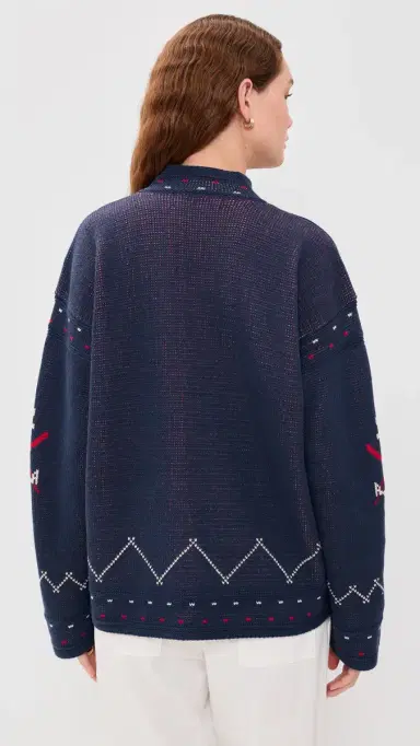 The Great. THE GREAT. The Fisherman Lace Up Pullover Navy 2 | Thumbnail 3 The Great. THE GREAT. The Fisherman Lace Up Pullover Navy 2 | Thumbnail 3