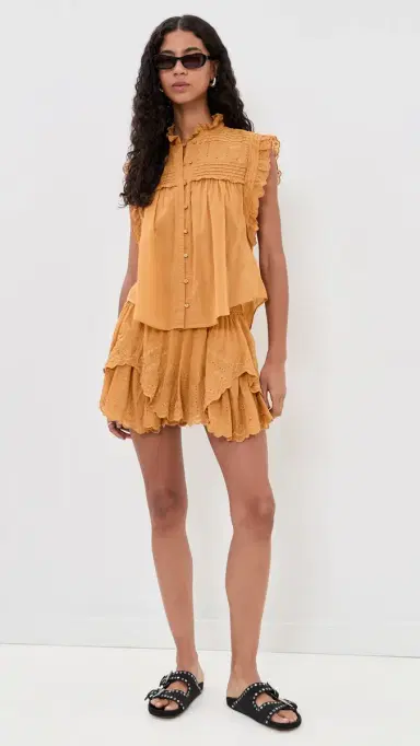 Isabel Marant Étoile Layale Mini Skort Caramel | Thumbnail 5 Isabel Marant Étoile Layale Mini Skort Caramel | Thumbnail 5