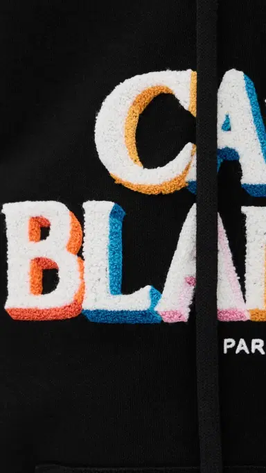 Casablanca Logo Embroidered Hooded Sweatshirt Black | Thumbnail 6 Casablanca Logo Embroidered Hooded Sweatshirt Black | Thumbnail 6