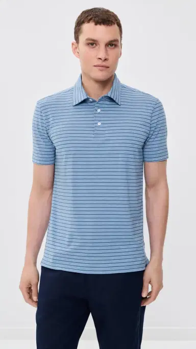 Faherty Movement Polo Top Creek Falls Stripe | Thumbnail 2 Faherty Movement Polo Top Creek Falls Stripe | Thumbnail 2