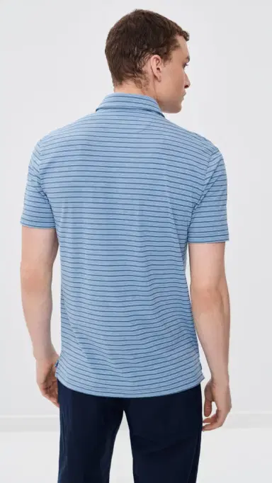 Faherty Movement Polo Top Creek Falls Stripe | Thumbnail 3 Faherty Movement Polo Top Creek Falls Stripe | Thumbnail 3