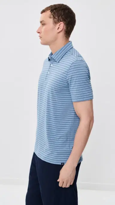 Faherty Movement Polo Top Creek Falls Stripe | Thumbnail 4 Faherty Movement Polo Top Creek Falls Stripe | Thumbnail 4