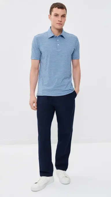 Faherty Movement Polo Top Creek Falls Stripe | Thumbnail 5 Faherty Movement Polo Top Creek Falls Stripe | Thumbnail 5