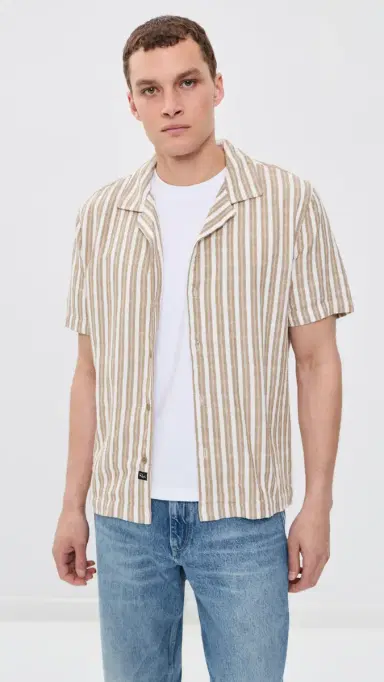 RAILS Fielder Shirt Khaki White tripe | Thumbnail 2 RAILS Fielder Shirt Khaki White tripe | Thumbnail 2